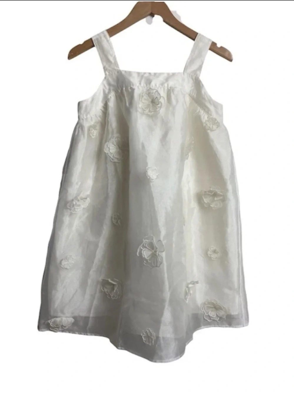 J.Crew Crewcuts Floral Applique Organza Dress Ivory Girls Size 14 NWT Flower